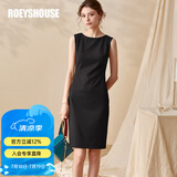 ROEYSHOUSE罗衣职场女装无袖连衣裙夏新款简约知性修身显瘦裙子01790 黑色 M