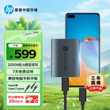 HP惠普 1TB 移动固态硬盘P900（PSSD）USB3.2 ssd 2000MB/s Type-C接口 太空灰｜手机直连