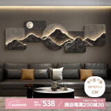 集简季背有靠山客厅装饰画现代轻奢沙发背景墙壁画高档挂画 远山飞鸟
