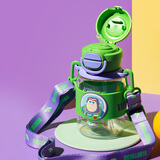 杯具熊夏季儿童双饮水杯大容量男童女宝塑料杯小学生幼儿园吸管杯 开口笑塑料杯-星星巴斯680ml