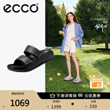 爱步（ECCO）拖鞋女外穿居家两用 倪妮同款夏季软底泡芙鞋一字凉拖 科摩206663 黑色20666301001 39 （偏小，建议选大一码）