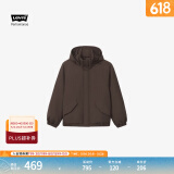 Levi's李维斯情侣同款简约休闲轻薄防寒舒适保暖羽绒服休闲外套 棕色 XL