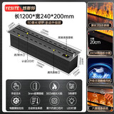 烨斯特3d智能雾化壁炉嵌入式电子壁炉欧式装饰电视柜背景仿真火焰加湿器 雾面拉丝全不锈钢手动款1200mm