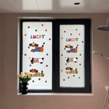 希偌多巴胺卫生间窗户磨砂玻璃贴纸卡通透光不透明厕所防走光浴室贴膜