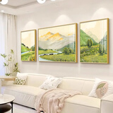 艺环宇客厅装饰画沙发背景墙挂画轻奢高级感大气高档墙画新款三联墙壁画