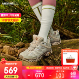 迈乐（Merrell）官方店男女款户外登山徒步鞋减震MOAB 3迈越者轻量防滑耐磨透气 J035894白灰米（女） 38