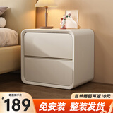 锦汐床头柜实木奶油风收纳柜卧室2025新款床边柜简约轻奢高级感置物柜 【加厚实木】40CM-双抽#