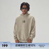 CHINISMCH字母印花连帽卫衣男潮牌美式宽松上衣重磅情侣帽衫 米咖色 XXL（推荐 170-200斤）