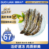 GUO LIAN国联水产 国产黑虎虾 无冰净重2斤 特大号20-30只 海鲜海产冷冻虾