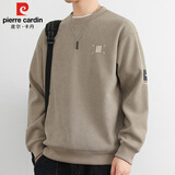 皮尔卡丹（pierre cardin）卫衣男春秋季韩版潮流宽松圆领长袖T恤男装上衣服 大地杏 XL