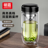 明霞玻璃杯带茶隔双层高硼硅玻璃水杯茶水分离车载杯子男泡茶杯