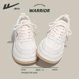 回力厚底小白鞋女2026春季新款休闲透气百搭爆款板鞋小个子增高鞋子女 米卡其【4.5cm超轻厚底】 37