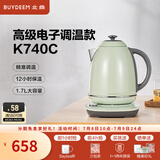 北鼎（Buydeem）烧水壶 恒温电热水壶 便携式热水壶 家用全自动恒温水壶 大容量电水壶 自动断电 1.7L 浅杉绿K740C