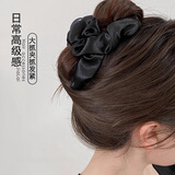 东义严选法式时尚百搭闪光褶皱布艺抓夹盘发鲨鱼夹网红气质大号发夹后脑勺