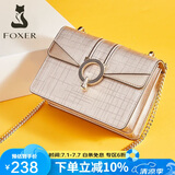 金狐狸（FOXER）牛皮女士包包女包大容量单肩包斜挎包链条小方包轻奢女友生日礼物