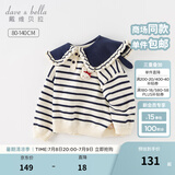 戴维贝拉（DAVE＆BELLA）女童毛衣儿童上衣学院风宝宝衣服小童针织衫秋冬新款小童服饰 蓝白条纹【现货】DB4237399 120 cm（建议身高110-120cm）