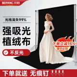贝阳（beiyang）3*3米黑色植绒布背景布拍摄摄影背景布纯色加厚吸光布绒布产品拍照幕布抠像布人像照相柔光布