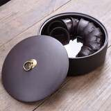 祥业 紫砂茶洗笔洗水洗陶瓷泡茶工具茶盘茶具配件零配水盂洗茶杯碗 紫砂莲花带盖单茶洗