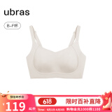 ubras母亲节礼物侧收大杯文胸收副乳内衣女大胸显小防下垂胸罩粉底液 可调肩带-燕麦奶色 XL (85B/85C/85D)