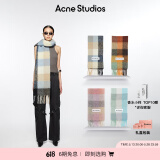 Acne Studios男女同款 格纹流苏彩虹Vally围巾羊毛披肩CA0084 蓝色/米色/黑色 均码