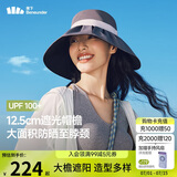 蕉下（beneunder）遮阳帽防晒帽女贝壳渔夫帽黑胶防紫外线太阳帽大帽檐BM507灰
