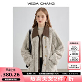 VEGA CHANG皮毛一体短外套女2025年秋冬新款宽松显瘦高级感名媛风毛绒大衣 常规版 S
