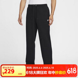 耐克（NIKE）男子法式毛圈长裤卫裤休闲刺绣HQ4423-010 黑色 2XL 