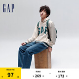 Gap男女装春秋LOGO美式复古连帽法式圈织软卫衣892186 米黄色 175/96A(L)亚洲尺码