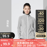 迪卡侬（DECATHLON）保暖户外抓绒衣外套男女运动宽松秋摇粒绒外套冲锋衣内胆 女款-全拉链-浅灰色 M