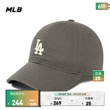 MLB官方虞书欣同款男女运动棒球帽百搭鸭舌帽遮阳CP77 洛杉矶道奇队/炭灰色 均码