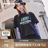 斯凯奇（Skechers）夏季情侣款T恤女男百搭上衣撞色宽松运动短袖