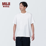 无印良品（MUJI）男式 天竺编织 圆领短袖T恤男士打底衫男装男款夏季纯色上衣 白色AB1M0C4S L (175/100A)