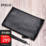 POLO手包男士头层牛皮手拿包男钱包现金信封包零钱包生日礼物送男友