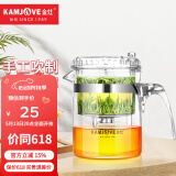 金灶（KAMJOVE）玻璃茶壶 按压式飘逸杯 茶水壶玻璃茶具 茶水分离杯泡茶器泡茶壶 TP-140/300ml容量