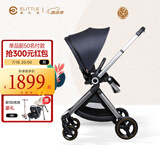 elittile逸乐途婴儿车0-3岁用折叠可坐可躺可转向高景观推车EMU欧版靛蓝色