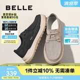 百丽轻薄透气布鞋男鞋2025新款夏一脚蹬休闲爸爸鞋A1904BM5 黑色 42