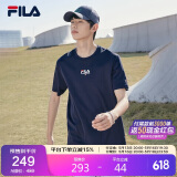 FILA  斐乐官方男士短袖T恤2025运动时尚纯棉圆领针织衫