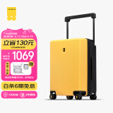 地平线8号（LEVEL8）行李箱男女密码拉杆箱大旅行家20英寸登机宽拉杆PC旅行箱黑黄拼色