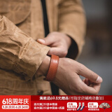 马登福叔 美式复古925纯银简约长款项链男女阿美咔叽潮流百搭工装吊坠配饰 深棕色（单只）