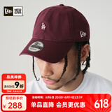 NEW ERA纽亦华MLB棒球帽子迷你logo男女情侣软顶弯檐鸭舌帽920 13793034-酒红色 洛杉矶道奇队 OSFM
