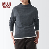 无印良品 MUJI 女式 牦牛绒混羊毛 高圆领毛衣女款春秋长袖针织衫BAC22A1A 炭灰色 S (155/80A)