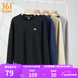 361度运动卫衣男秋冬新款加绒圆领套头运动绒上衣男简约百搭服饰御寒保 【推荐】【男款】超级黑 L