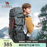 骆驼（CAMEL）户外大容量专业登山包男女旅行双肩背包超大56升 W9B307011A 灰色