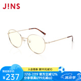 JINS睛姿女士防蓝光眼镜防辐射电脑护目镜金属圆框眼镜框FPC18A101 95浅金色x棕色代瑁
