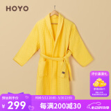 HOYO日本 浴袍五星级酒店浴袍情侣装纯棉柔软吸水浴衣汗蒸服男女通用 芥子 S码 适合身高155-170CM