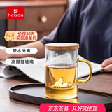 heisou茶水分离杯玻璃观山杯中国风过滤水杯主人杯单杯500mlKC1505