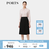 PORTS宝姿春季新品女装职场通勤A字半身小黑裙ALP8S008LWP096 黑色 M (6)