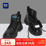 海澜之家HLA马丁靴男户外休闲英伦风百搭工装靴HAAGZM4AB70567 黑色加绒45
