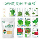 寿禾 生菜种子四季播紫色夏秋蔬菜莱种紫叶家庭种寿光菜籽叶菜种籽 10种蔬菜种子套装