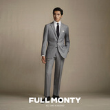 FULL MONTY羊毛西服套装男高档修身轻商务西装外套职业正装结婚伴郎新郎礼服 灰色1661 50 码上衣【西裤尺码找客服备注】